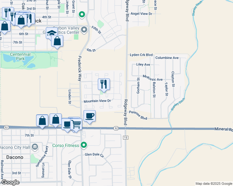 map of restaurants, bars, coffee shops, grocery stores, and more near 7930 Larkspur Circle in Frederick