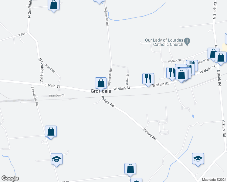 map of restaurants, bars, coffee shops, grocery stores, and more near 995 West Main Street in New Holland
