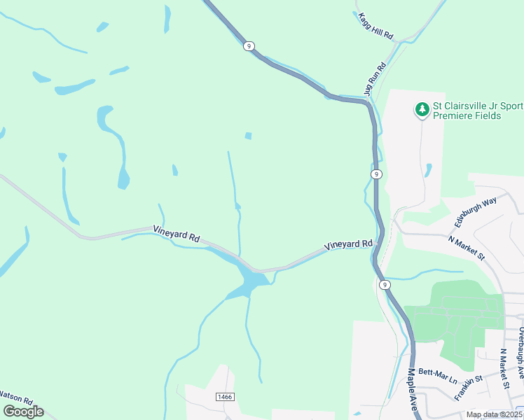 map of restaurants, bars, coffee shops, grocery stores, and more near 69389 Elk Ridge Road in Saint Clairsville