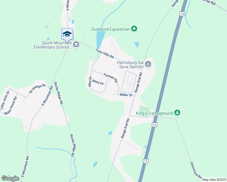map of restaurants, bars, coffee shops, grocery stores, and more near 114 Furman Road in Dillsburg