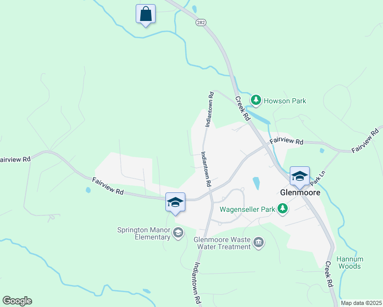 map of restaurants, bars, coffee shops, grocery stores, and more near 41 Marty Close Lane in Glenmoore