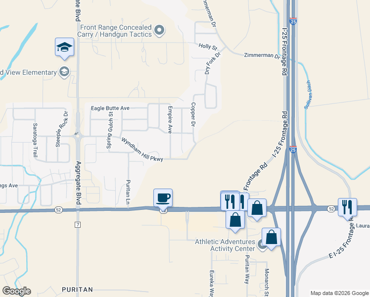 map of restaurants, bars, coffee shops, grocery stores, and more near 6332 Independence Street in Frederick