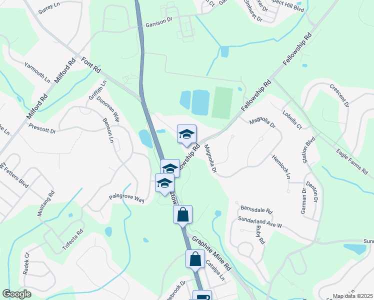 map of restaurants, bars, coffee shops, grocery stores, and more near 101 Fellowship Road in Chester Springs
