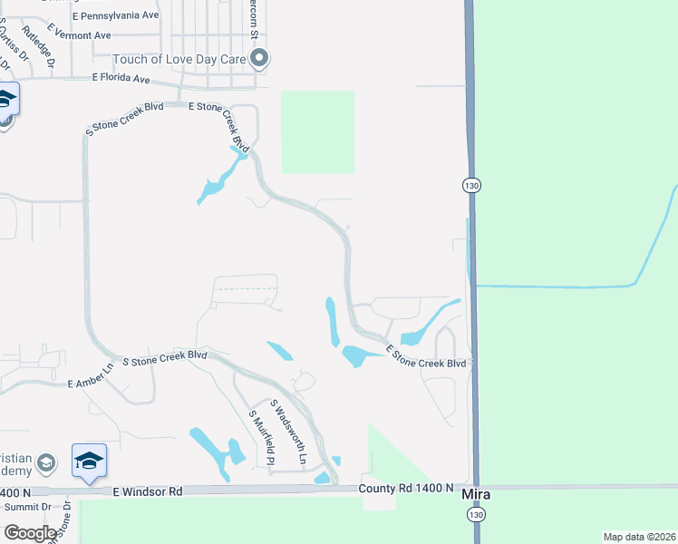 map of restaurants, bars, coffee shops, grocery stores, and more near 2935 East Stone Creek Boulevard in Urbana