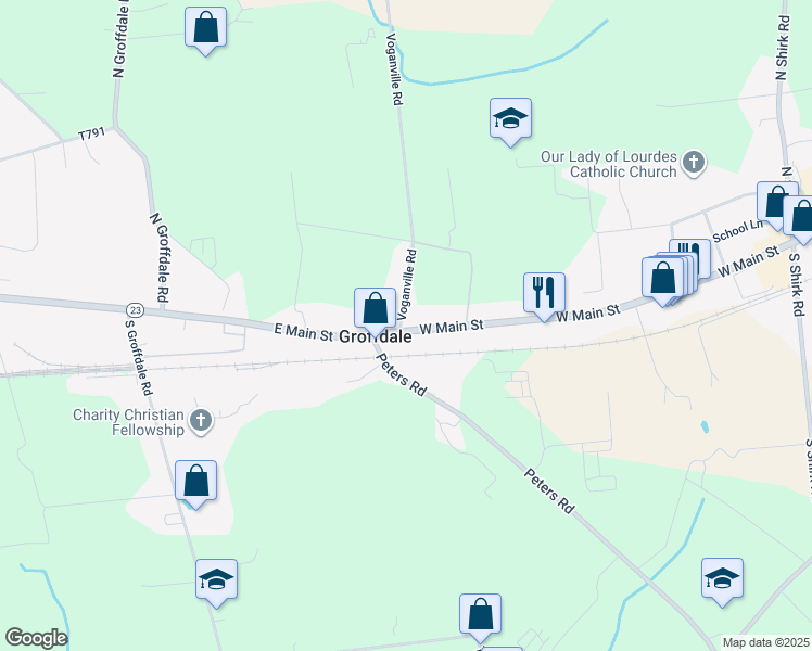 map of restaurants, bars, coffee shops, grocery stores, and more near 995 West Main Street in New Holland