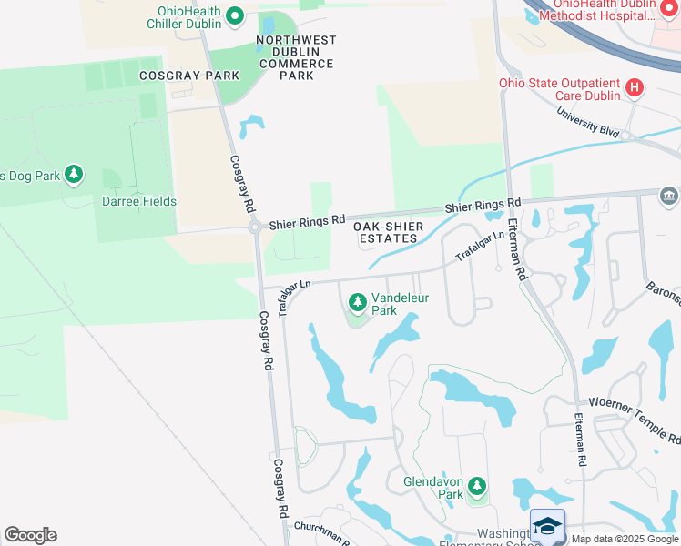 map of restaurants, bars, coffee shops, grocery stores, and more near 5952 Trafalgar Lane in Dublin
