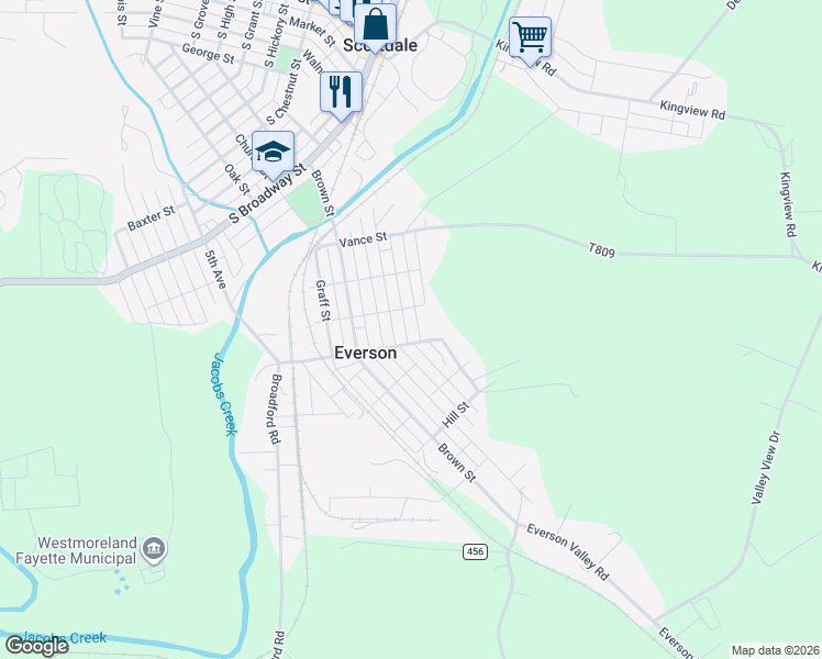 map of restaurants, bars, coffee shops, grocery stores, and more near 314 Maple Street in Everson
