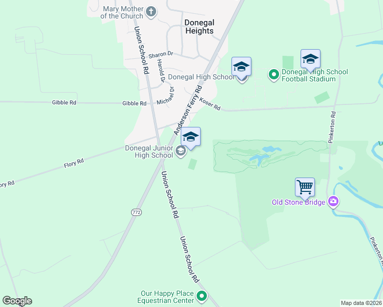 map of restaurants, bars, coffee shops, grocery stores, and more near 915 Anderson Ferry Road in Mount Joy
