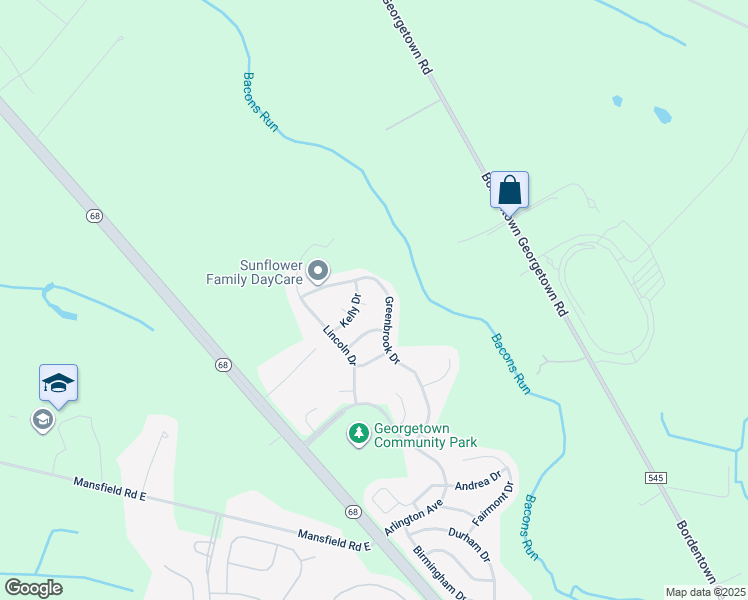 map of restaurants, bars, coffee shops, grocery stores, and more near 5 Foster Lane in Mansfield