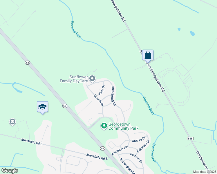 map of restaurants, bars, coffee shops, grocery stores, and more near 5 Foster Lane in Mansfield