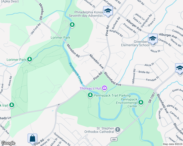 map of restaurants, bars, coffee shops, grocery stores, and more near 8990 Pine Road in Philadelphia