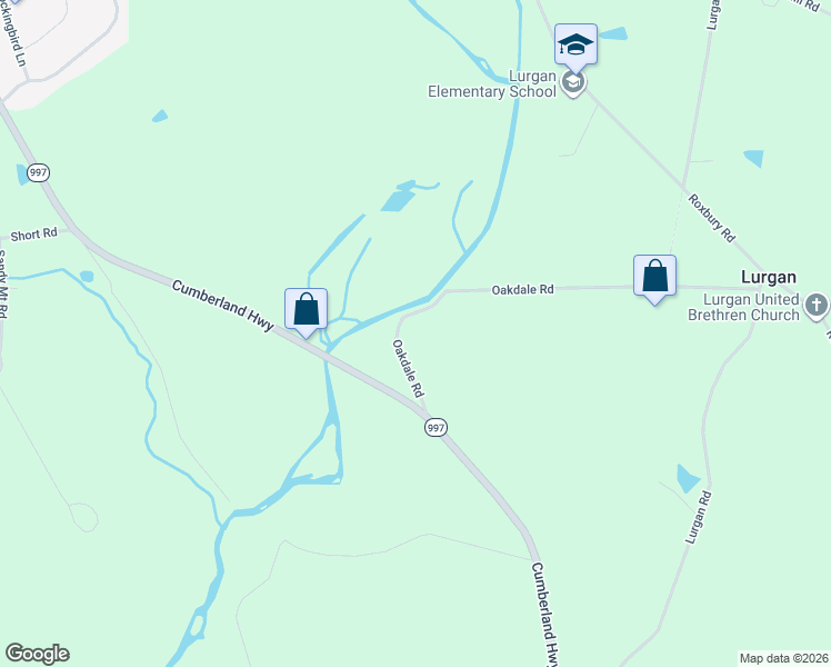 map of restaurants, bars, coffee shops, grocery stores, and more near 8662 Oakdale Road in Orrstown