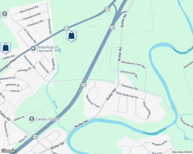 map of restaurants, bars, coffee shops, grocery stores, and more near 1221 Hunsicker Road in Lancaster