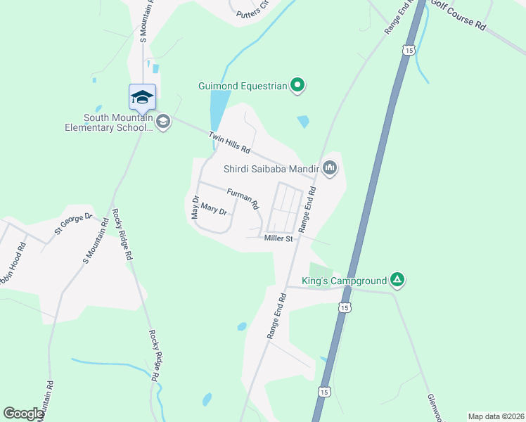 map of restaurants, bars, coffee shops, grocery stores, and more near 121 Furman Road in Dillsburg