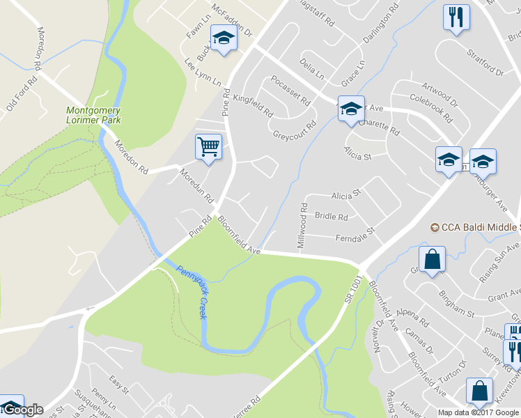 map of restaurants, bars, coffee shops, grocery stores, and more near 9014 Cargill Lane in Philadelphia