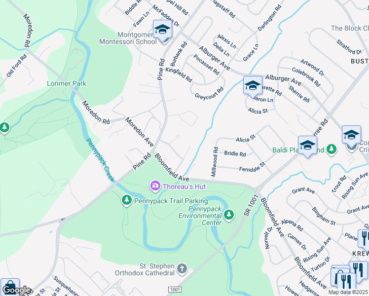 map of restaurants, bars, coffee shops, grocery stores, and more near 9014 Cargill Lane in Philadelphia