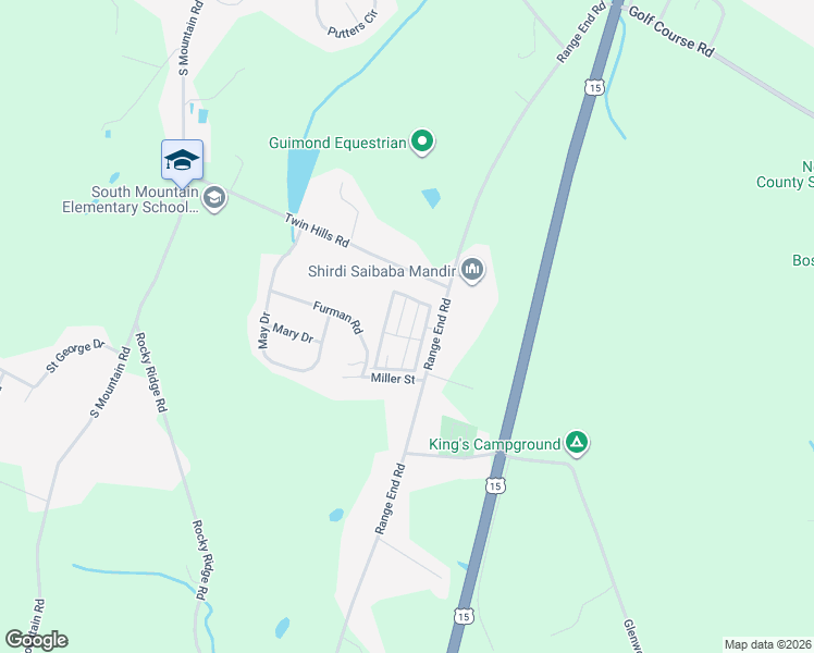 map of restaurants, bars, coffee shops, grocery stores, and more near 121 Furman Road in Dillsburg