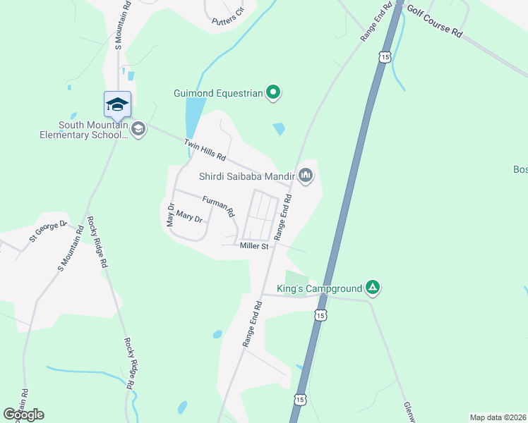 map of restaurants, bars, coffee shops, grocery stores, and more near 121 Furman Road in Dillsburg