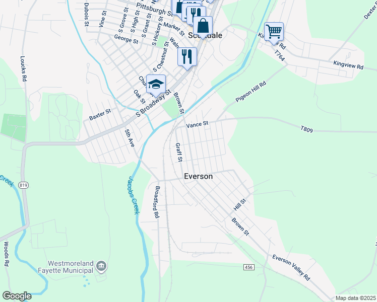 map of restaurants, bars, coffee shops, grocery stores, and more near 244 Brown Street in Everson