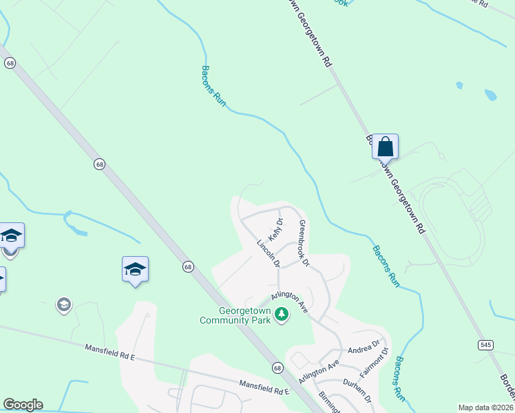 map of restaurants, bars, coffee shops, grocery stores, and more near 76 Greenbrook Drive in Mansfield