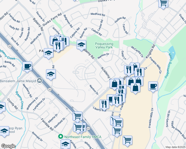 map of restaurants, bars, coffee shops, grocery stores, and more near in Philadelphia