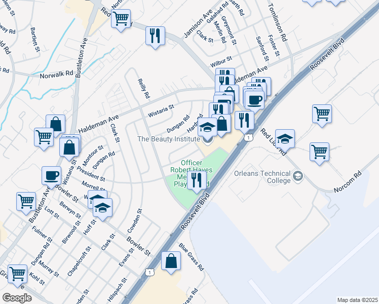 map of restaurants, bars, coffee shops, grocery stores, and more near 9942 Wingtip Road in Philadelphia