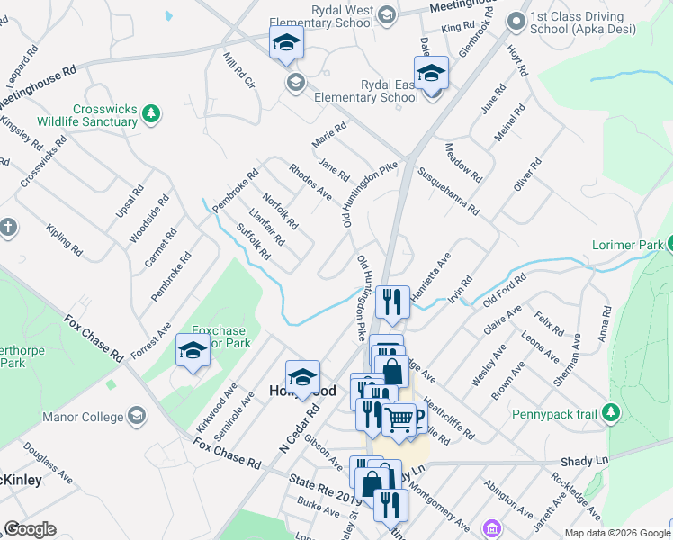 map of restaurants, bars, coffee shops, grocery stores, and more near 914 Kirkwood Avenue in Montgomery County