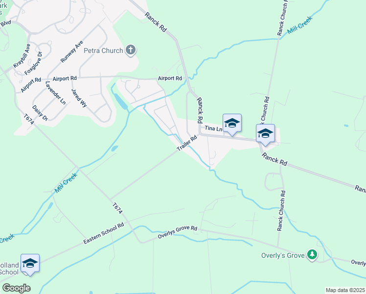 map of restaurants, bars, coffee shops, grocery stores, and more near 58 Trailer Road in New Holland