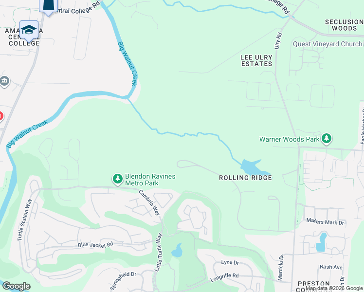 map of restaurants, bars, coffee shops, grocery stores, and more near 4444 Ravine Drive in Westerville