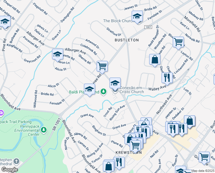 map of restaurants, bars, coffee shops, grocery stores, and more near 922 Alburger Avenue in Philadelphia
