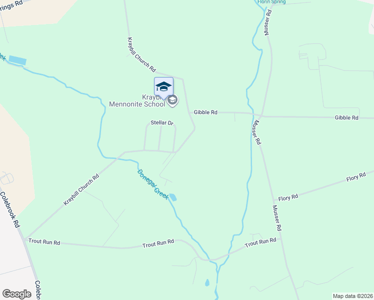 map of restaurants, bars, coffee shops, grocery stores, and more near 635 Kraybill Church Road in Mount Joy