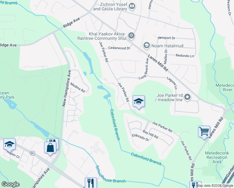 map of restaurants, bars, coffee shops, grocery stores, and more near 350 Joe Parker Road in Lakewood