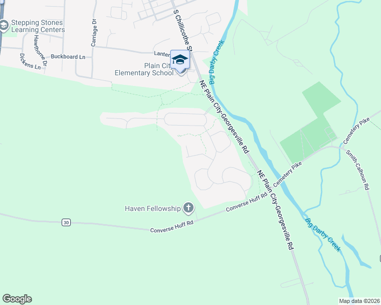 map of restaurants, bars, coffee shops, grocery stores, and more near 612 Hundley Court in Plain City