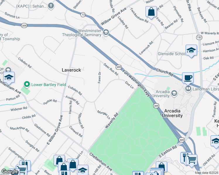 map of restaurants, bars, coffee shops, grocery stores, and more near 1912 Cobden Road in Laverock