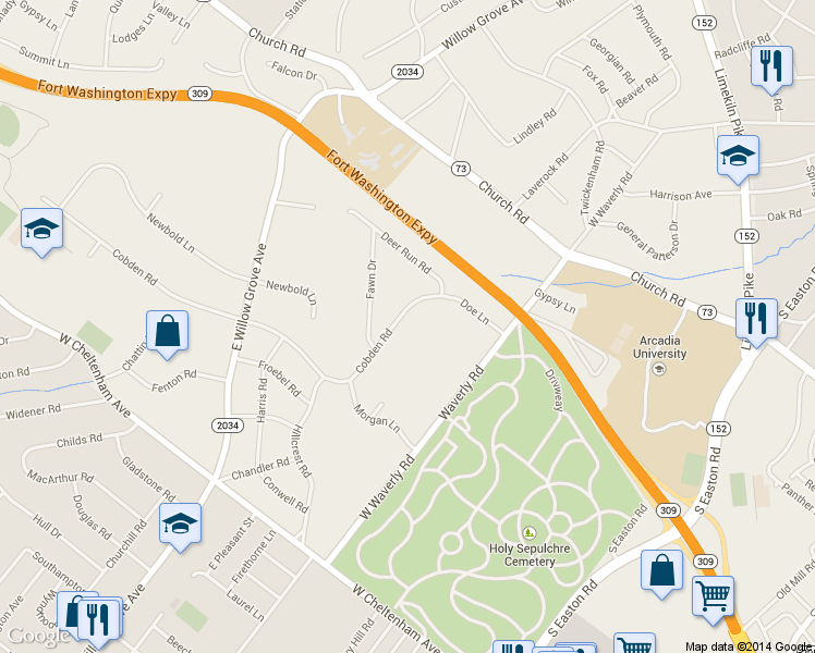 map of restaurants, bars, coffee shops, grocery stores, and more near 1912 Cobden Road in Laverock