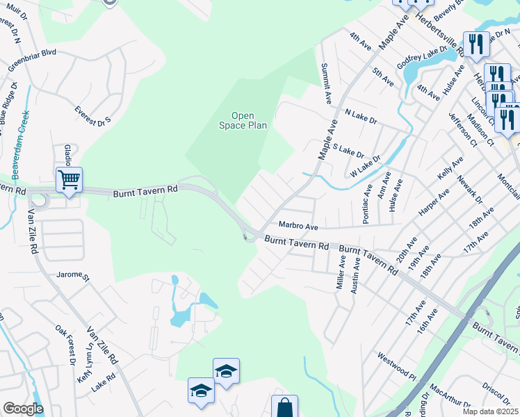 map of restaurants, bars, coffee shops, grocery stores, and more near 865 Clair Avenue in Brick Township