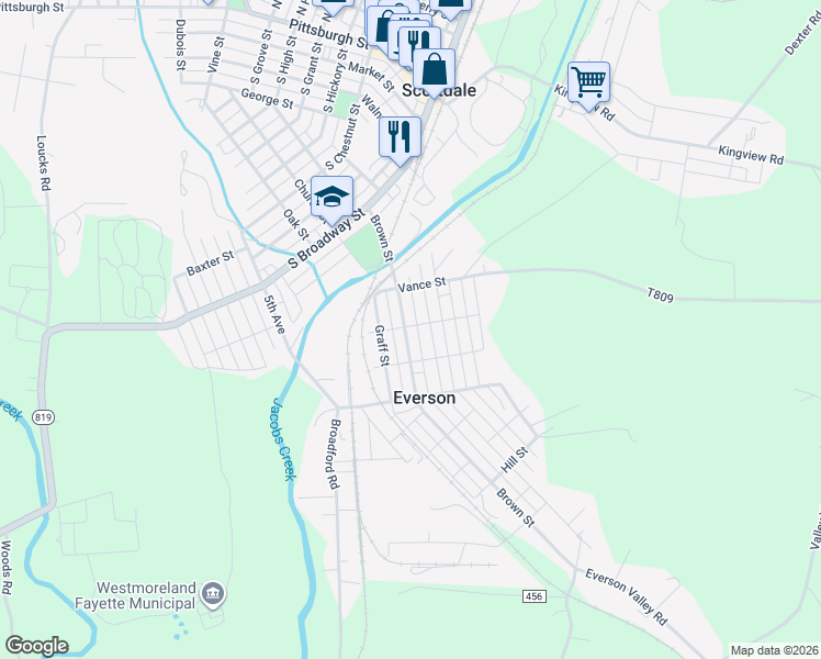 map of restaurants, bars, coffee shops, grocery stores, and more near 244 Brown Street in Everson