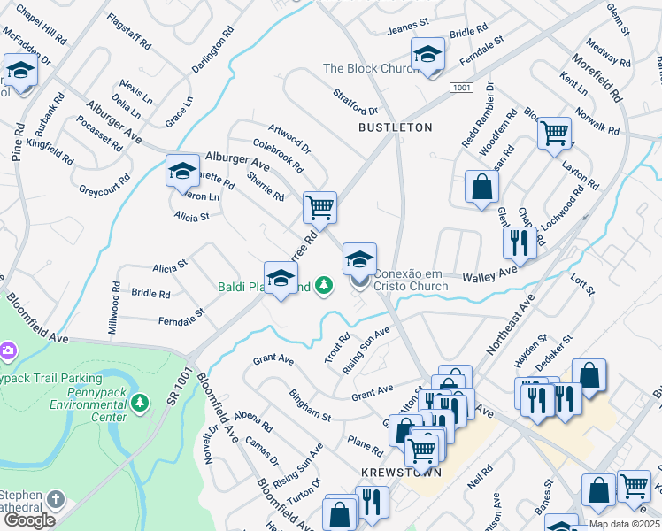 map of restaurants, bars, coffee shops, grocery stores, and more near 918 Alburger Avenue in Philadelphia