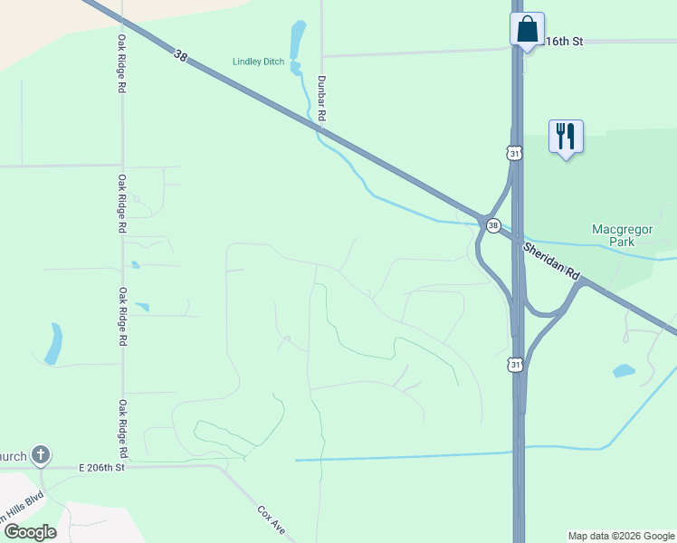 map of restaurants, bars, coffee shops, grocery stores, and more near 21020 U.S. 31 in Westfield