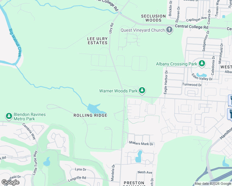 map of restaurants, bars, coffee shops, grocery stores, and more near 6245 Ulry Road in Westerville