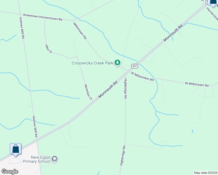 map of restaurants, bars, coffee shops, grocery stores, and more near 889 Monmouth Road in Plumsted