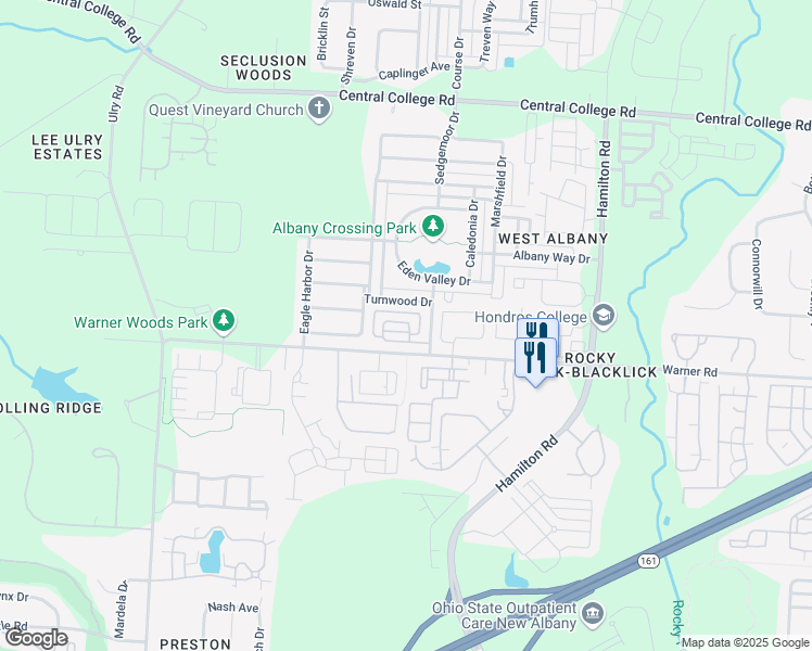 map of restaurants, bars, coffee shops, grocery stores, and more near 5969 Waterport Drive in Westerville