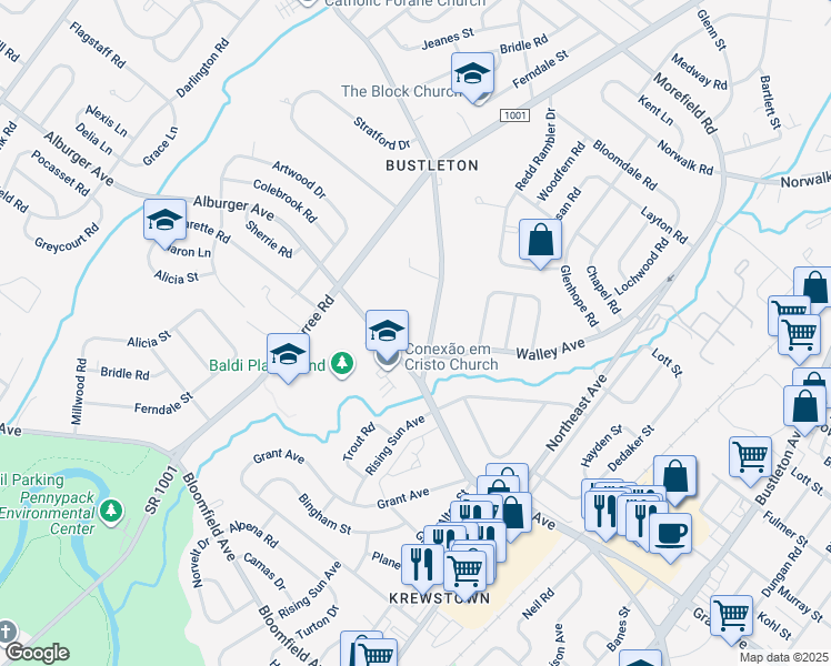 map of restaurants, bars, coffee shops, grocery stores, and more near 1084 Welsh Rd in Philadelphia