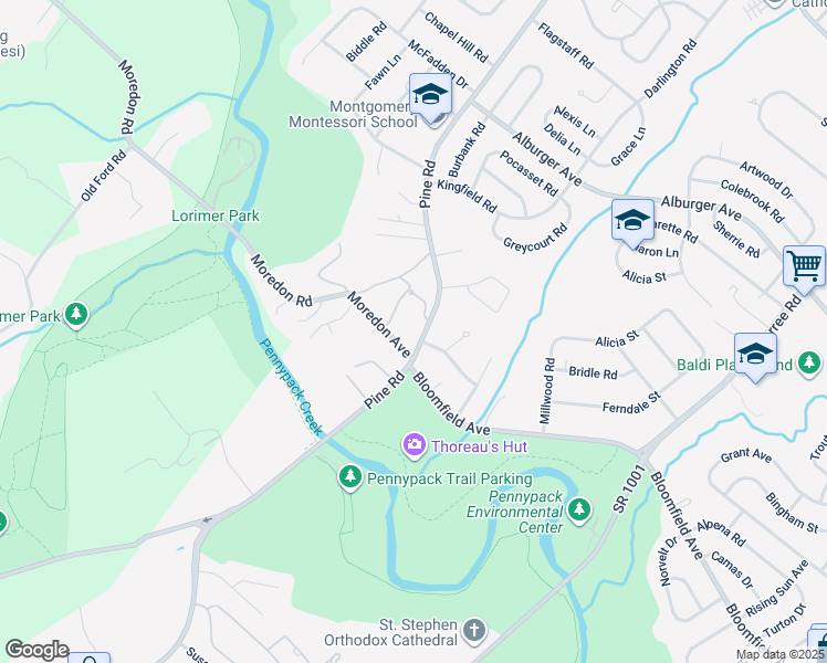 map of restaurants, bars, coffee shops, grocery stores, and more near 8998A Pine Road in Philadelphia