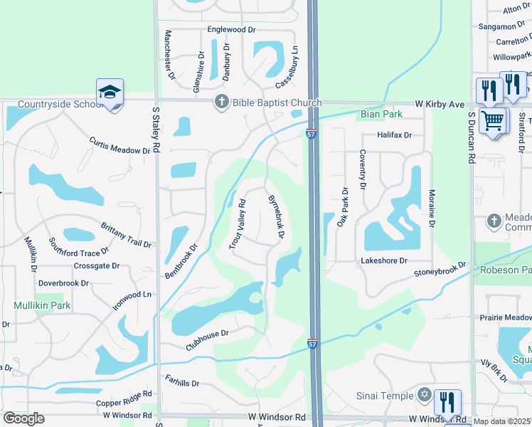 map of restaurants, bars, coffee shops, grocery stores, and more near 1910 Woodfield Road in Champaign