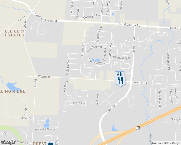 map of restaurants, bars, coffee shops, grocery stores, and more near 5969 Waterport Drive in Westerville