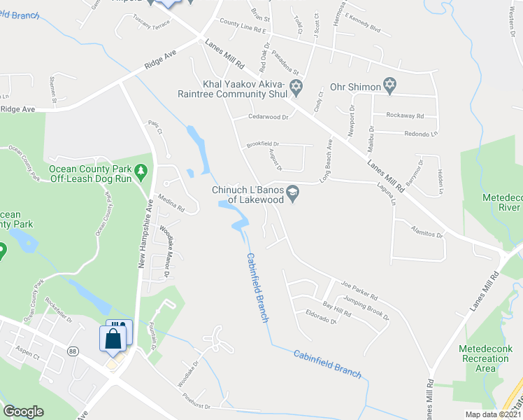 map of restaurants, bars, coffee shops, grocery stores, and more near 350 Joe Parker Road in Lakewood Township