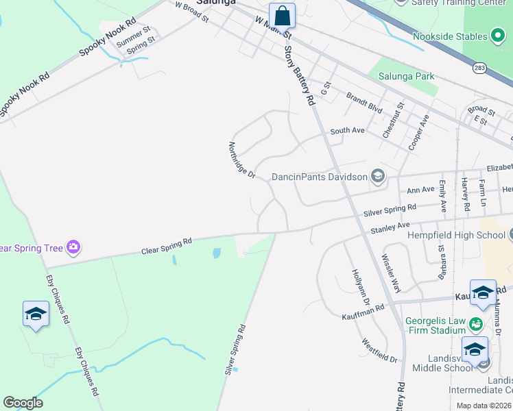map of restaurants, bars, coffee shops, grocery stores, and more near 255 Hiestand Ct in Salunga-Landisville