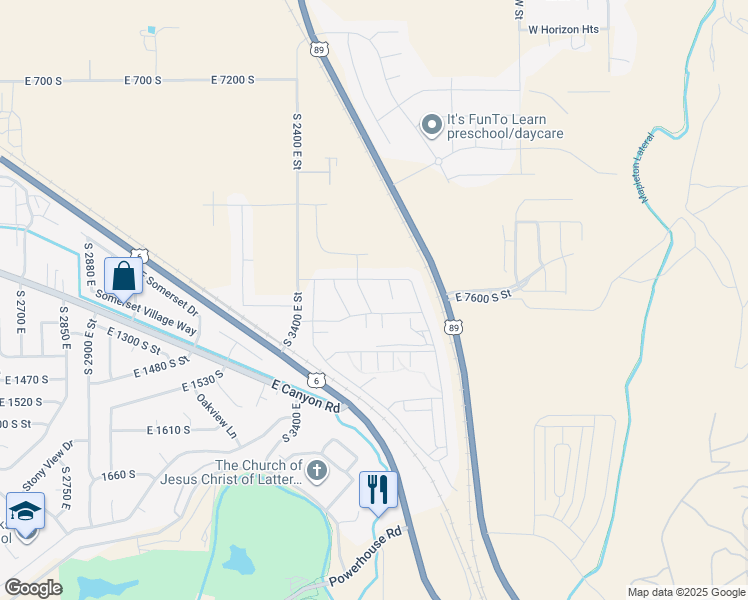 map of restaurants, bars, coffee shops, grocery stores, and more near 2311 South 3550 East in Spanish Fork