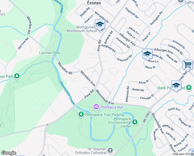 map of restaurants, bars, coffee shops, grocery stores, and more near 8998A Pine Road in Philadelphia